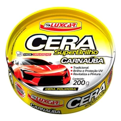 Cera de carnaúba automotiva pasta super brilho luxcar 200g