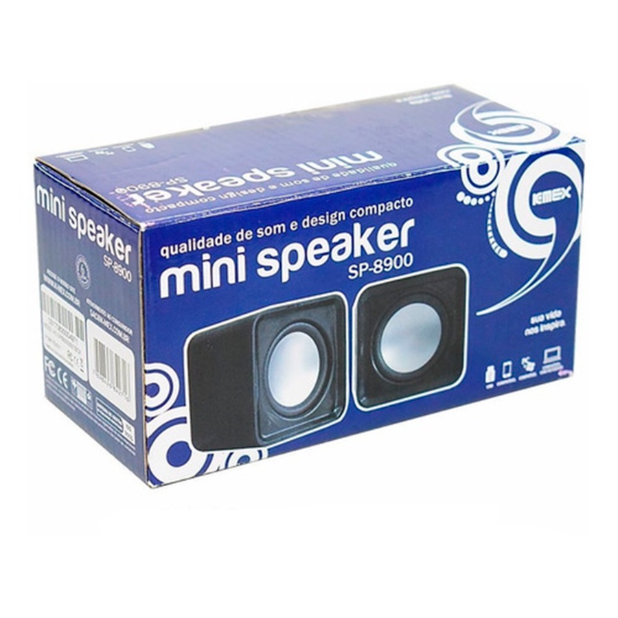 Caixa de Som Mini Speaker USB SP-8900 K-mex Preta