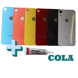 Tampa Traseira Fundo iPhone XR Vidro + COLA B7000 15ml (Tampa da bateria)