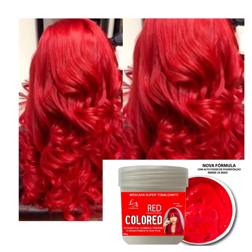 Máscara Tonalizante Com Alto Poder de Pigmentação -   S/ Amônia -Vermelho em Oferta na Shopee