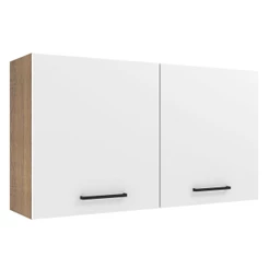 Armário de Cozinha Aéreo 120 cm 2 Portas Rustic/Branco Agata Madesa