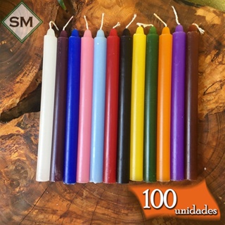 Velas Palito Coloridas 18,5cm 100 unidades Atacado em Oferta na Shopee