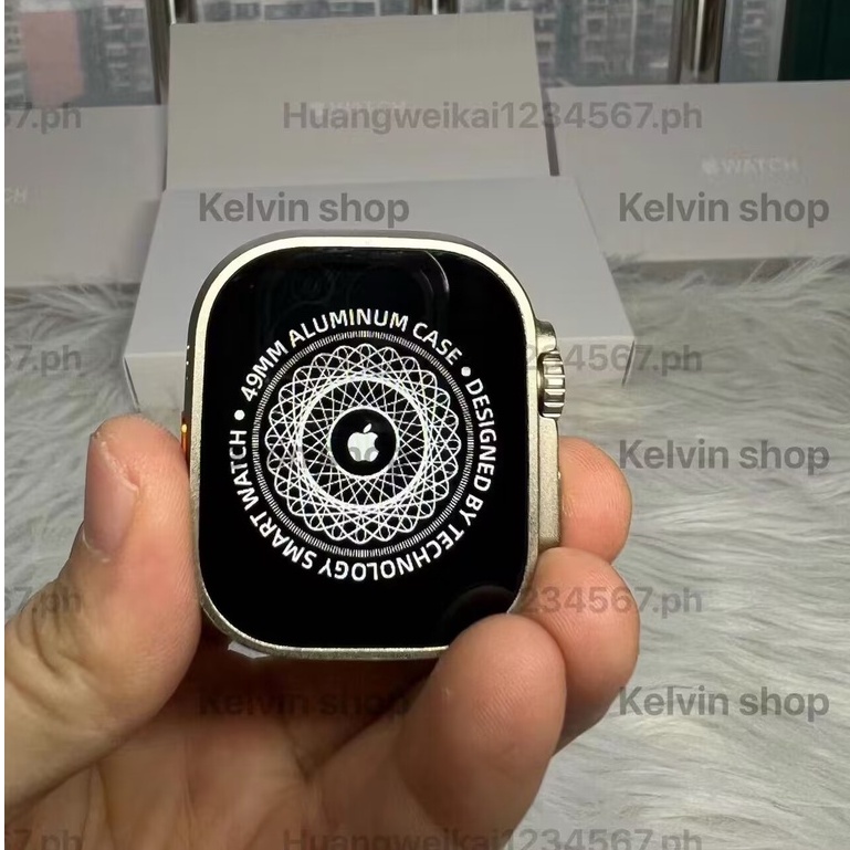 Última Relógio Inteligente Com Logotipo Da boot up Série 8 ultra IPS retina Tela Cheia 2.2 Polegadas smartwatch Papel De Parede Personalizado Carregador Sem Fio bluetooth HD Chamadas VS IWO ht99 w27pro mt8 h10 H11