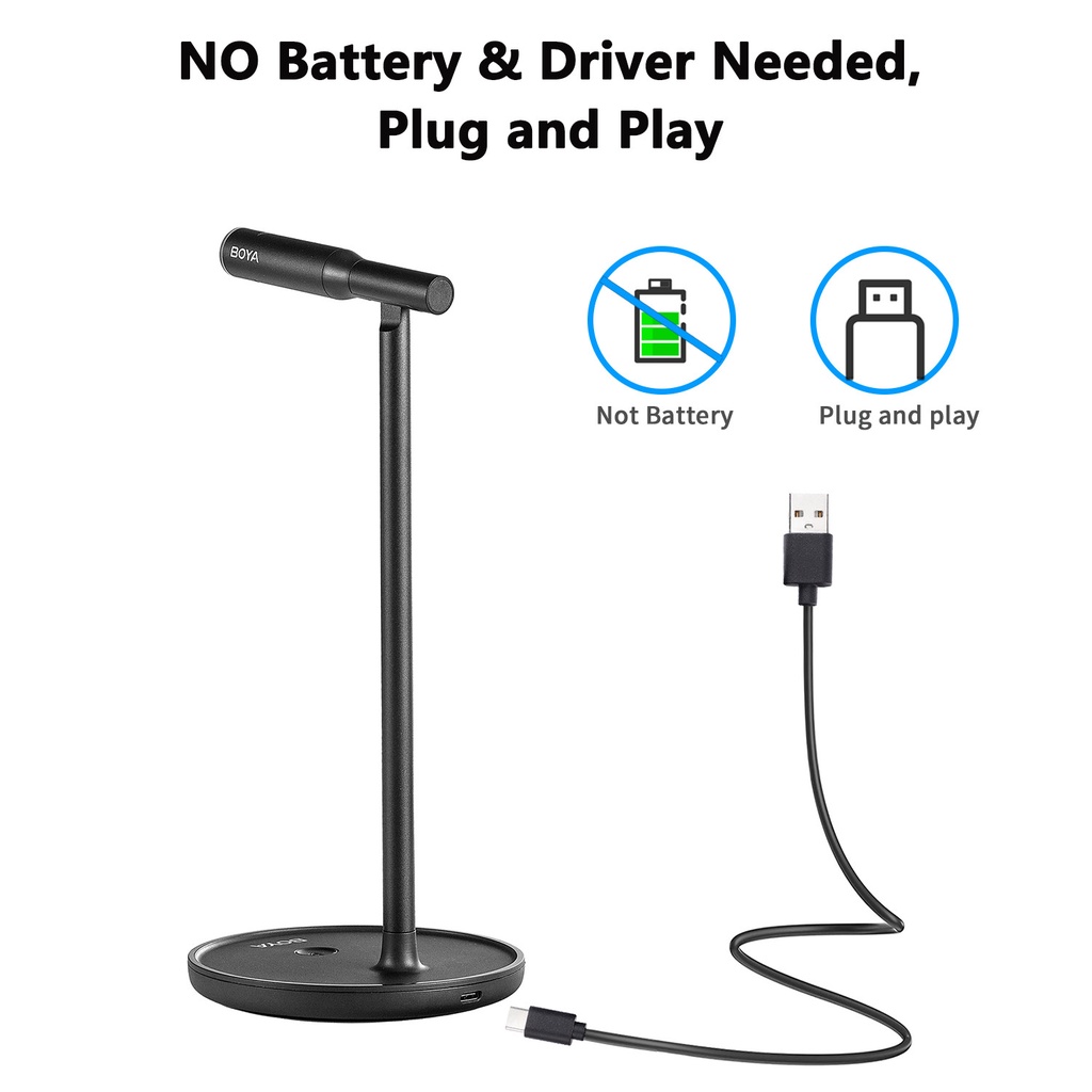 Detalhes do BOYA BY-CM1 Microfone De Mesa USB Conferência Ajustável Com Botão Mudo LED Cancelamento De Ruído Inteligente Para Reuniões On-Line Curso Notebook PC Sala De Trabalho Smartphones