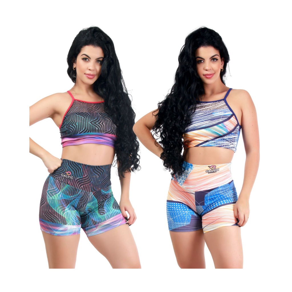 Kit 2 Conjuntos Sublimado Feminino 10638 em Oferta na Shopee