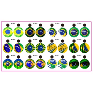 BRINCO REDONDO COPA DO MUNDO KIT 12 PARES em Oferta na Shopee