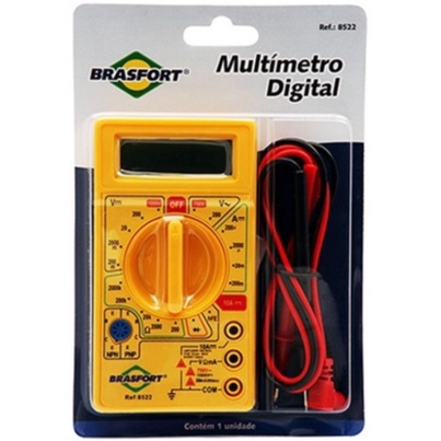 Multimetro Digital Com BIP Sonoro De Continuidade Visor de Cristal Liquido DT- 830 Brasfort