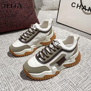 IELGY Nicho Combina Com Tudo Altura Aumenta Antideslizante Esportes Casuais Papai Sapatos Mulheres