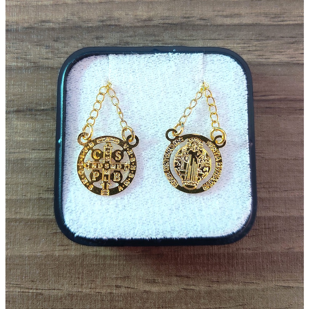 Escapulário de São Bento Folheado a Ouro 18k