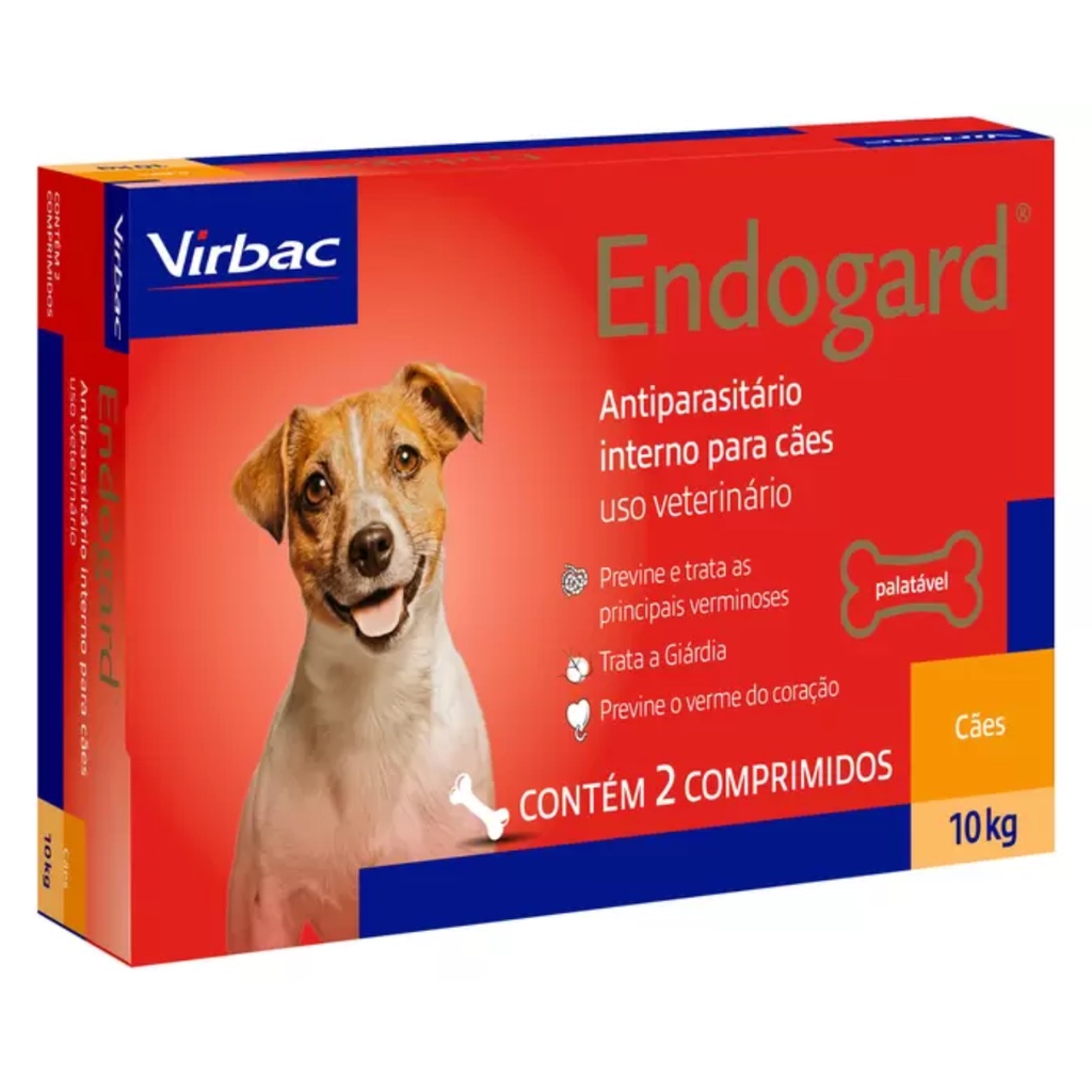 Vermífugo Endogard Virbac Cães De 10Kg Com 2 Comprimidos em Oferta na Shopee
