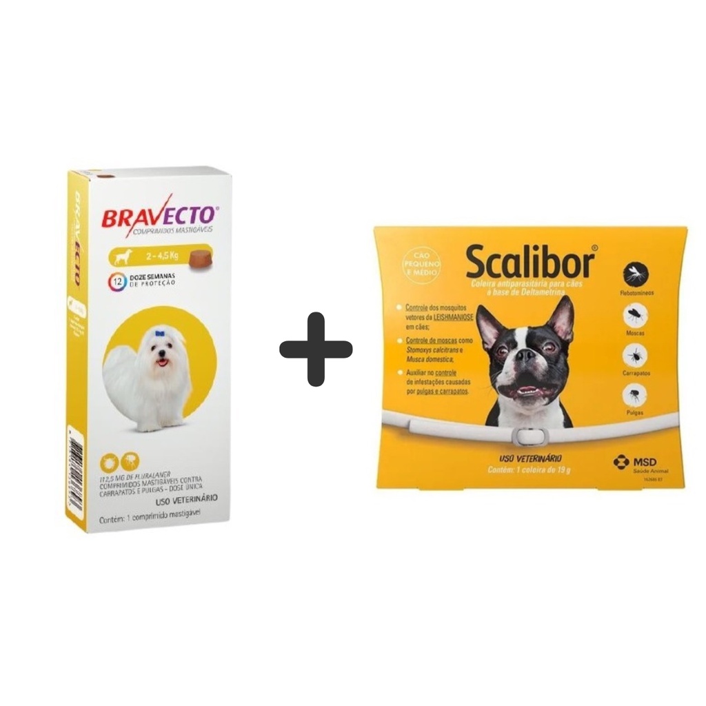 1 BRAVECTO  112,5MG (2 A 4,5KG) + 1 COLEIRA SCALIBOR 48CM em Oferta na Shopee