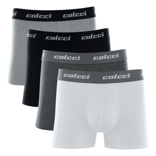Kit com 4 Cuecas Boxer Cotton Bordado Colcci