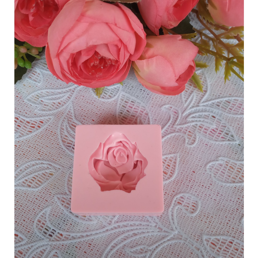 Molde de Silicone Rosa Para Confeiaria e Biscuit Cod: 0434 - Lumoldes