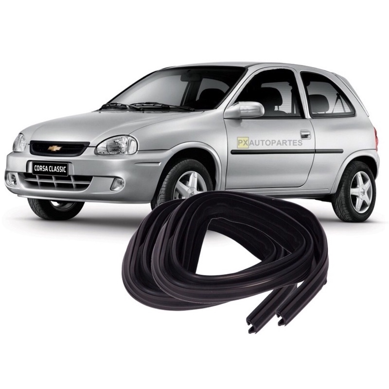 Kit Canaletas Vidros Portas Corsa 2 Portas Hatch Wind Super Pick-up Corsa Gl Gsi até 2002