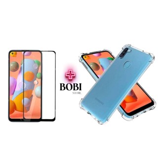 Kit Capa Capinha Samsung A11 Queda Borda Reforçadas + Película de Vidro 3D Cobre