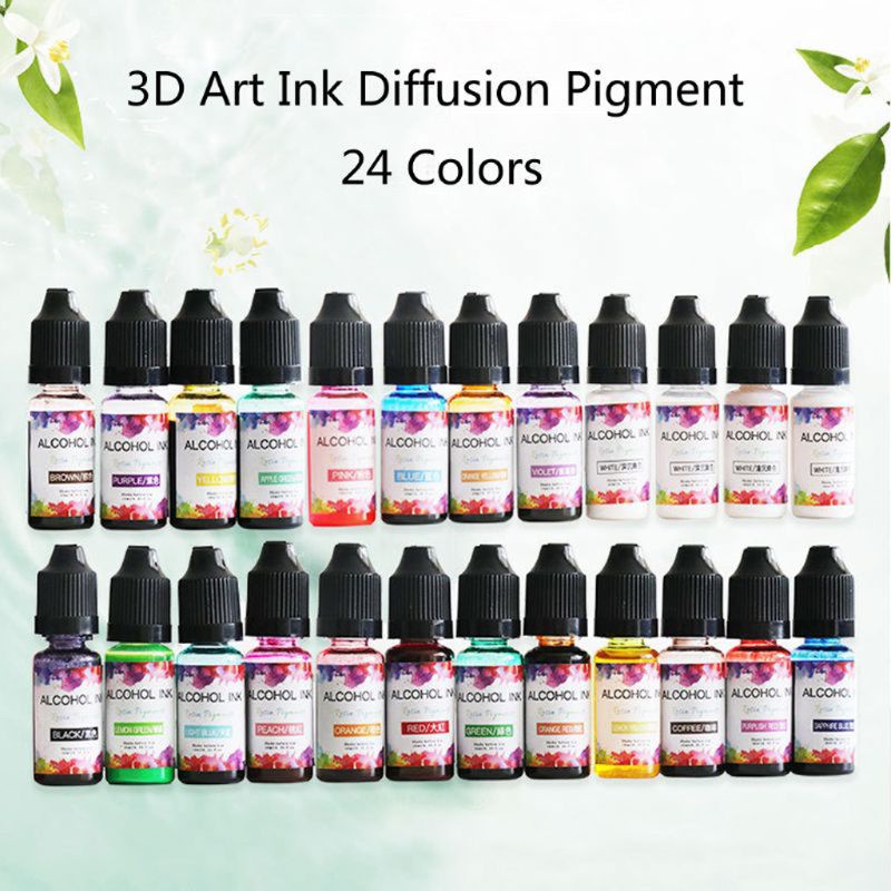 Kit De Pigmento De Resina De Tinta De Arte 10ML Líquida Colorante Difusão UV Epóxi Para Fabricação De Joias