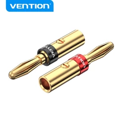 Vention Speaker Banana Plugs 2pcs Conector Macho Com Revestimento De Ouro Para Alto-Falante De Áudio Musical