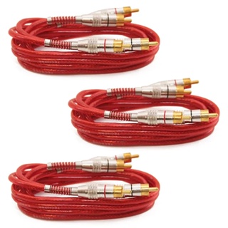 Kit 3 Cabos Rca Luxo 1 Metro Vermelho Com Dupla Blindagem 1m 5mm Plug Banhado a Ouro em Oferta na Shopee