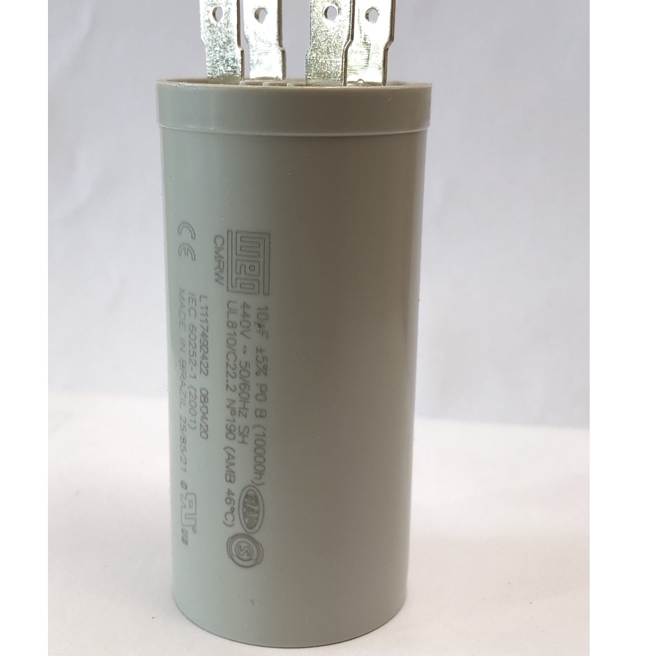 Capacitor 10UF 440V Motor Compressor De Ar Direto Tufao Schulz Ms 2.3