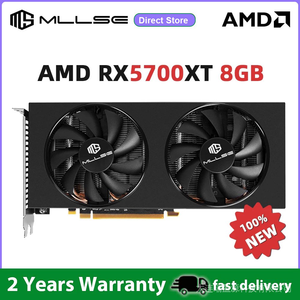 Mllse 100 % Novo amd rx5700xt 8g Placa Gráfica Para Jogos 8gb 256bit gddr6 pci Expresso 4,0x16 gpu radeon rx5700xt Cartão De Vídeo desktop 5F07