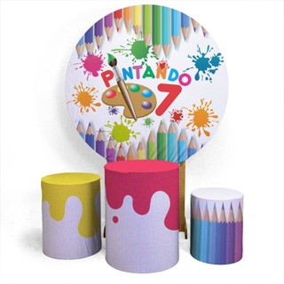 Trio Capa Cilindro Veste Facil Pintando O 7+Capa Painel Sublimada Veste Facil