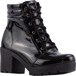 Coturno Feminino Lumiss Salto Grosso Tratorado Bota Cano Curto Confortável Blogueira Moda