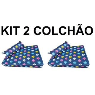 Kit 2 Colchão Cama Pet C/Ziper Caminha Para Cães e Gatos Impermeável em Oferta na Shopee