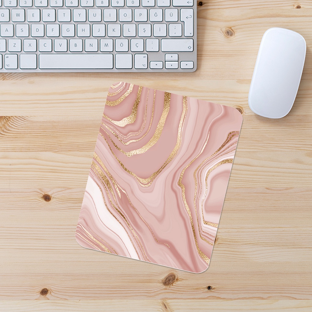 Mouse Pad Retangular Estilo Mármore Rosa em Oferta na Shopee