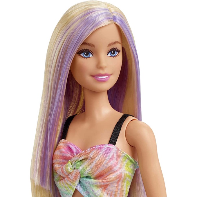 Boneca Barbie Fashionista 190 Cabelo Com Mechas Roxas Original Mattel Shopee Brasil