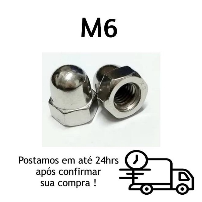 Porca Calota Inox M6