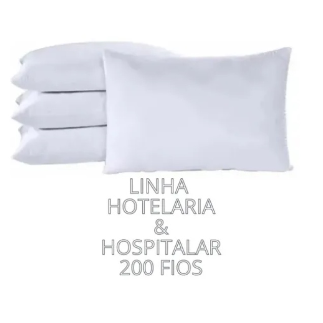 Kit 20 Fronhas Lisas Branca Hotel Pousada Clínica 100% Algodão