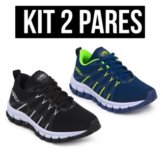 Kit 2 Pares Tenis Menino Menina Infantil Masculino Feminino Confortável Pto + Limão