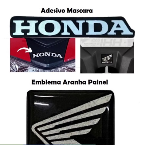 Adesivo Mascara Frontal Honda CG 160 + Emblema Quadrado Aranha CG 150 160 Fan Titan Start TOP