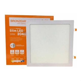 Painel de Embutir Slim LED Quadrado 24W 6,5K IP40 Bivolt 30X30CM Llum Bronzearte em Oferta na Shopee