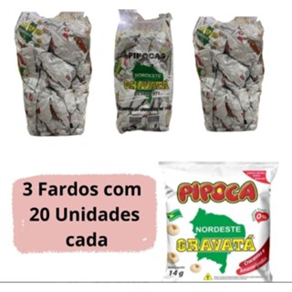 Pipoca Gravatá Nordestina ( 3 Fardos Com 20un. Cada De 14g) Envio Imediato