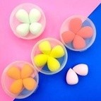 4 Mini Esponja Látex Para Maquiagem Com Caixa de Armazenamento