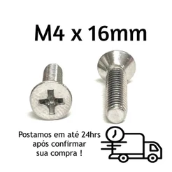 Parafuso INOX Cabeça Chata Phillips M4 X 16mm