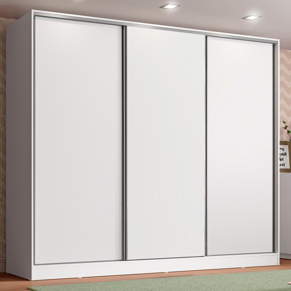Guarda Roupa Infantil 100% MDF Madesa Logan 3 Portas de Correr - Branco