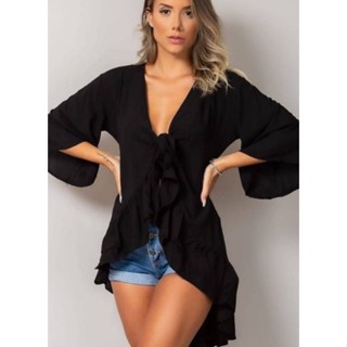 Blusa Bata de Amarrar con mangas