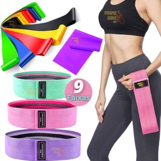 Kit 9 Elástico Treino Exercício Faixa Elástica Thera Band Elástico Academia Mini Band Extensor Fisioterapia