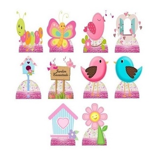 Decoração De Festa Jardim Encantado - 10 Displays De 20cm em Oferta na Shopee