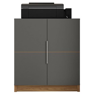 Estante Armário Para Escritório Baixo Cubic Cinza Caemmun