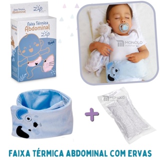 Faixa Térmica Abdominal c/ Ervas Bebês Alivia Cólica Gases Cinta Semente Anti Gases Acalma Baby em Oferta na Shopee