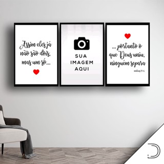 Conjunto 3 Peças Quadros Decorativos Personalizados para Quarto de Casal Alta Resolução Frases Motivacionais Casal Perfeito Decoração Kit Quadrinhos Decorativos