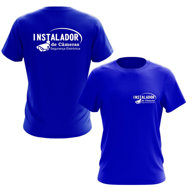 Camiseta Instalador De Câmera Trabalho Uniforme Profissional Serviço