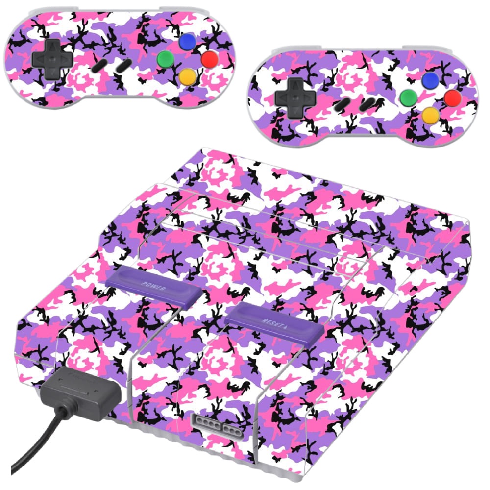 Skin Super Nintendo Adesivo Pelicula Protetora Camo Lilac