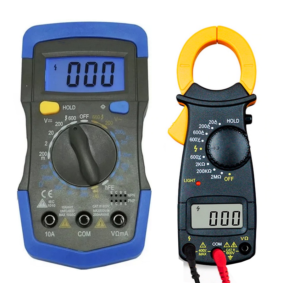 Kit De Instrumentação Multímetro E Alicate Amperímetro Profissional Medidor de Energia