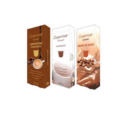 Cápsulas Capresso Cappuccino Chocolate, Chocolate e Creme de Avelã Nespresso 30cap