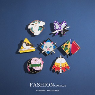 Anime Caçador De Demônios Broche De Alfinete Esmalte Kimetsu No Yaiba Alfinetes De Lapela Crachás Broches Acessórios De Joias Presente Para Amigo