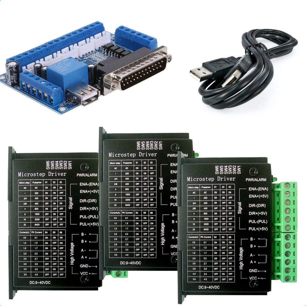 Kit Controladora De Cnc + 3 Driver Tb6600